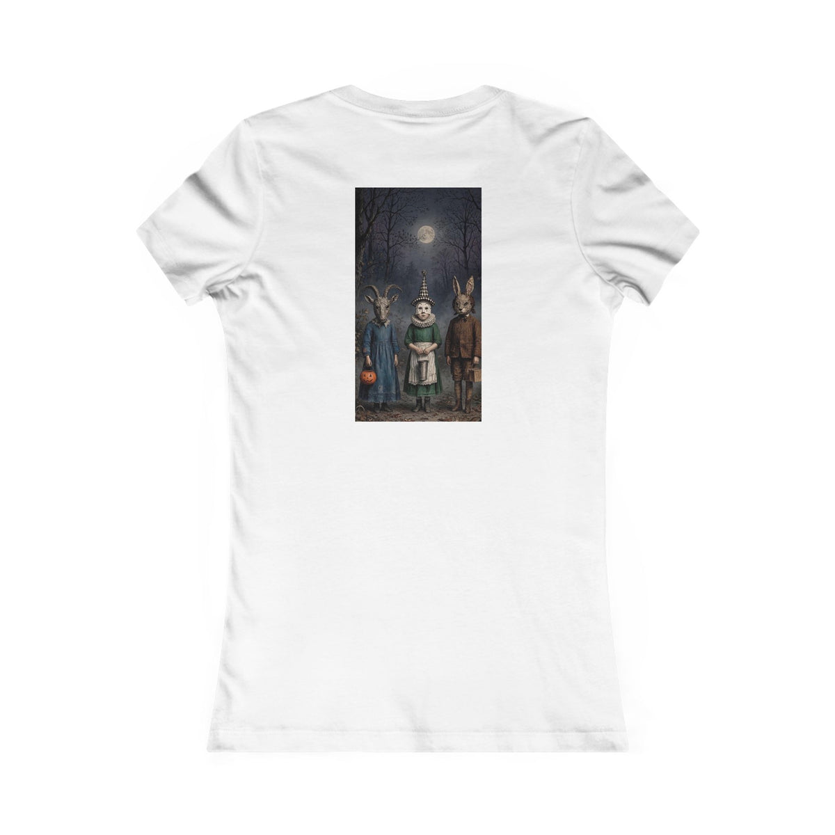 Victorian Halloween Masquerade  Scene T-Shirt | Victorian Trick or Treat Pumpkins