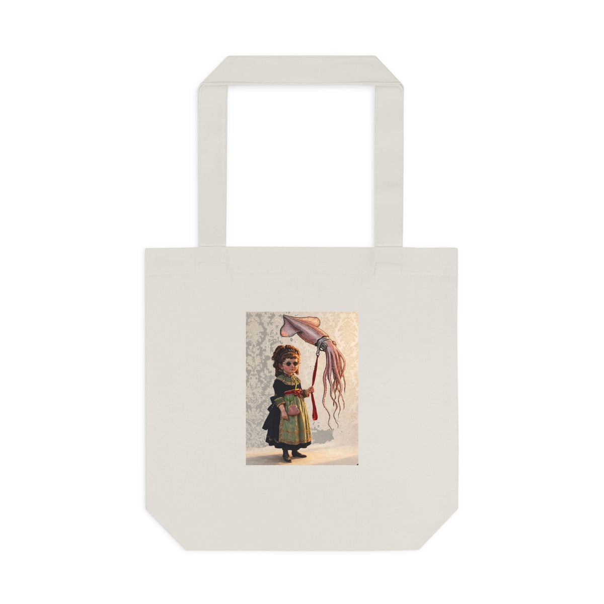 Miss Violet and her Pet Squid  Tote Bag | Whimsical Ocean Illustration