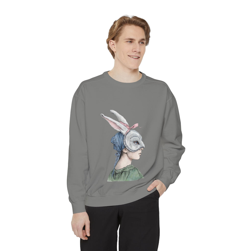 Masquerade Portrait Sweatshirt | Vintage Floral Back Print