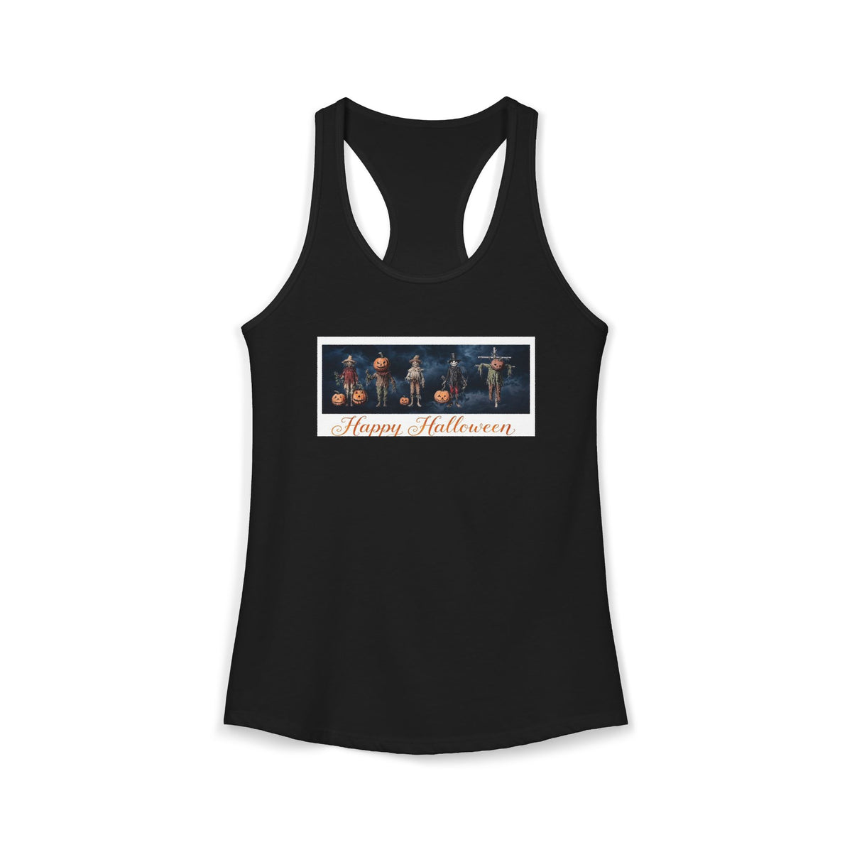 Harvest Scarecrows Cute and Spooky  Women's Ideal Racerback Tank