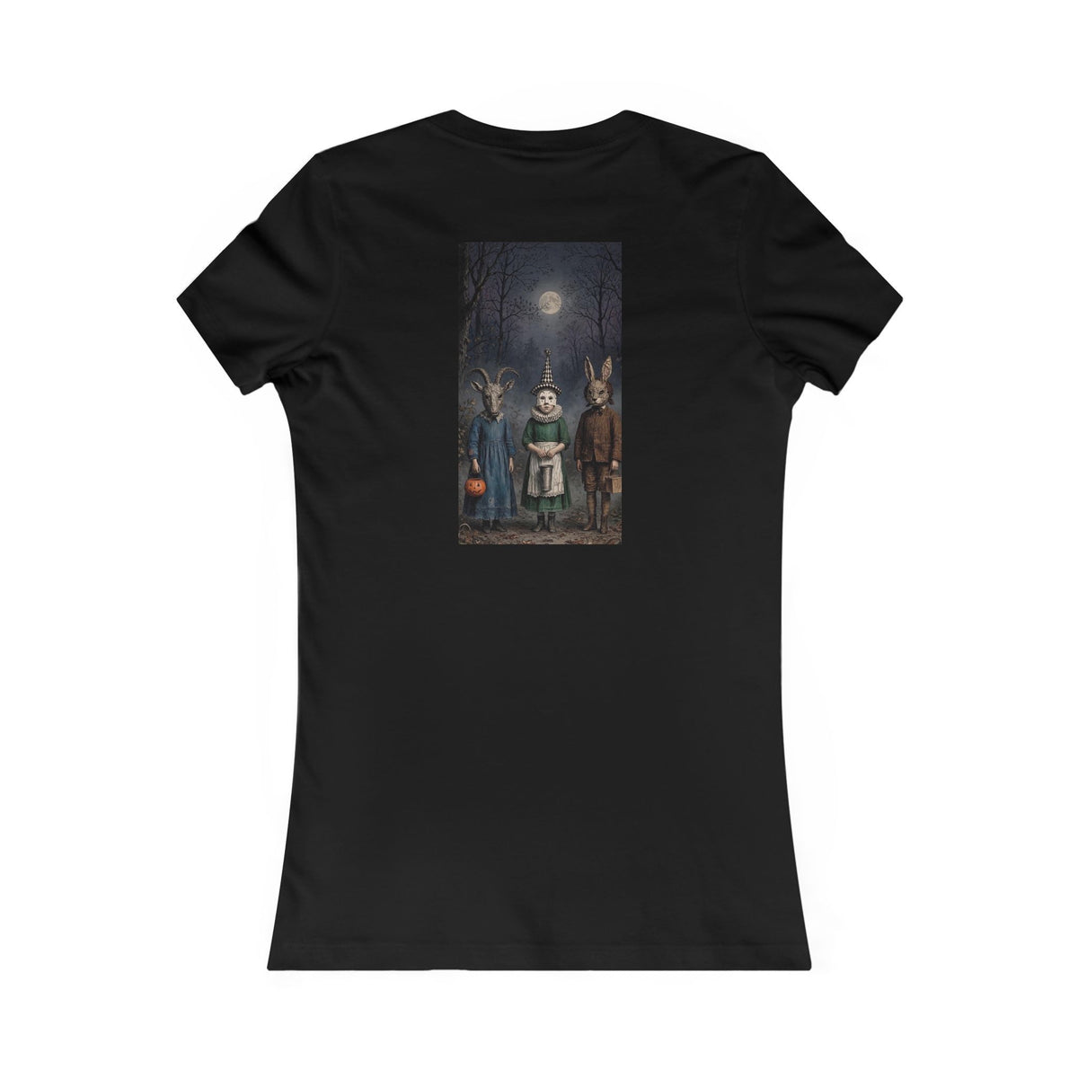 Victorian Halloween Masquerade  Scene T-Shirt | Victorian Trick or Treat Pumpkins