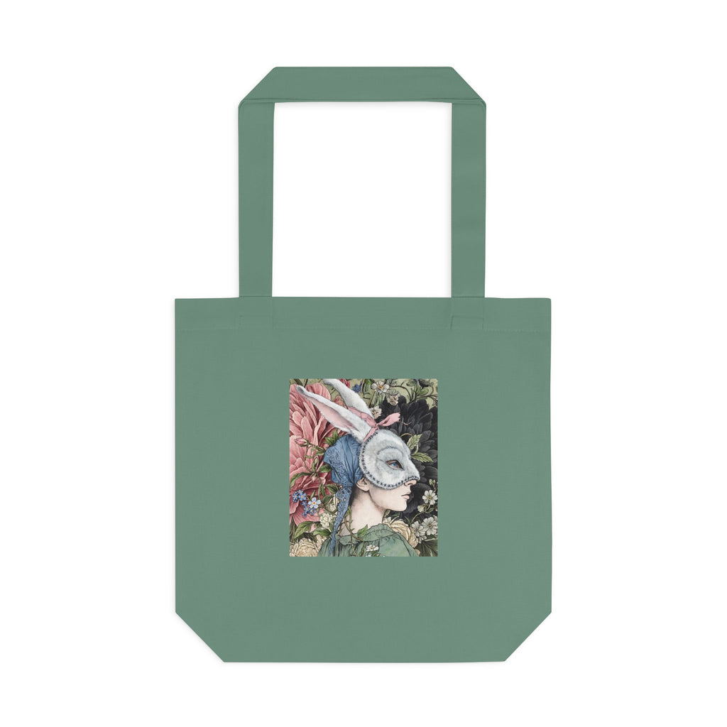Victorian Masquerade Rabbit Mask Tote Bag — Vintage Victorian Hare Portrait Cotton Tote