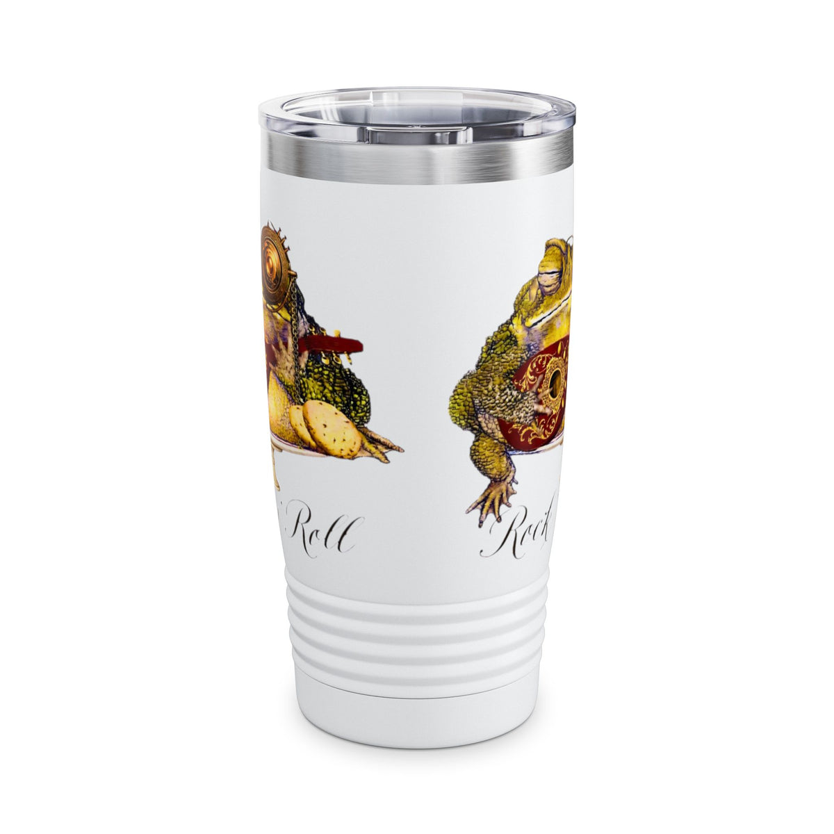 Ringneck Tumbler - 20oz Insulated Travel Cup with 'Rock 'n' Roll' Frog Art