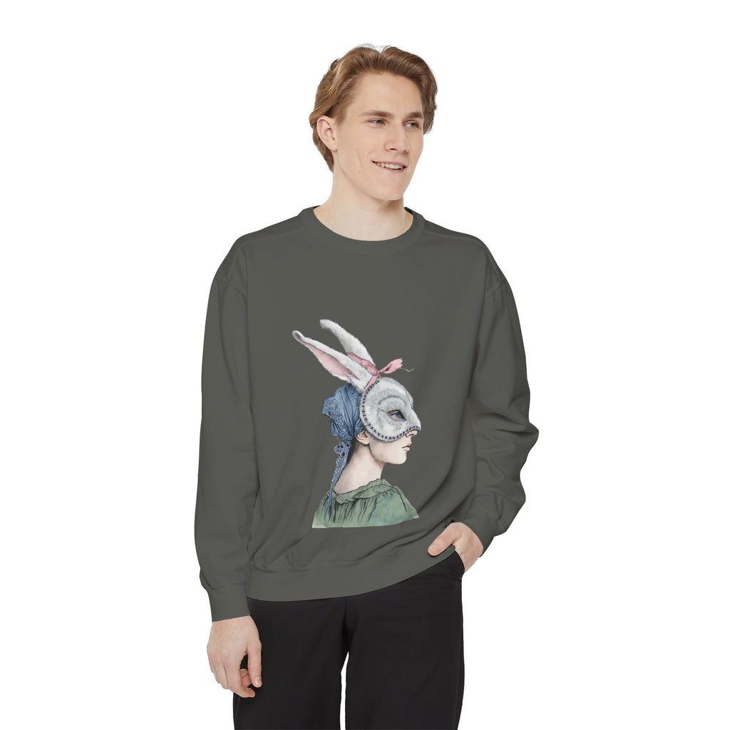 Masquerade Portrait Sweatshirt | Vintage Floral Back Print
