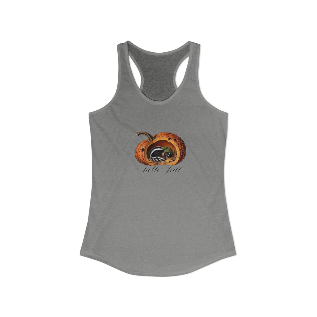 Hello Fall Cozy Skunk in Punkin Women's Ideal Racerback Tank