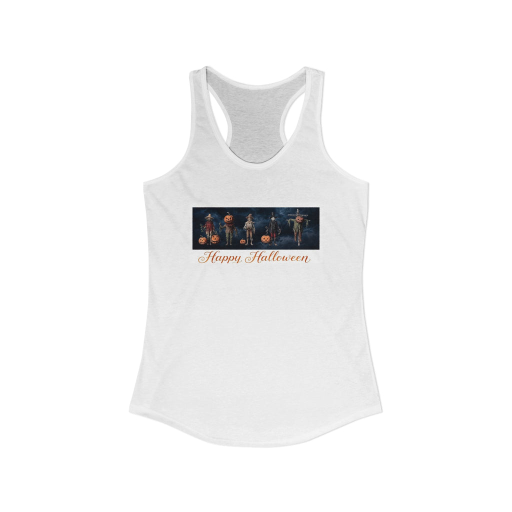 Harvest Scarecrows Cute and Spooky  Women's Ideal Racerback Tank