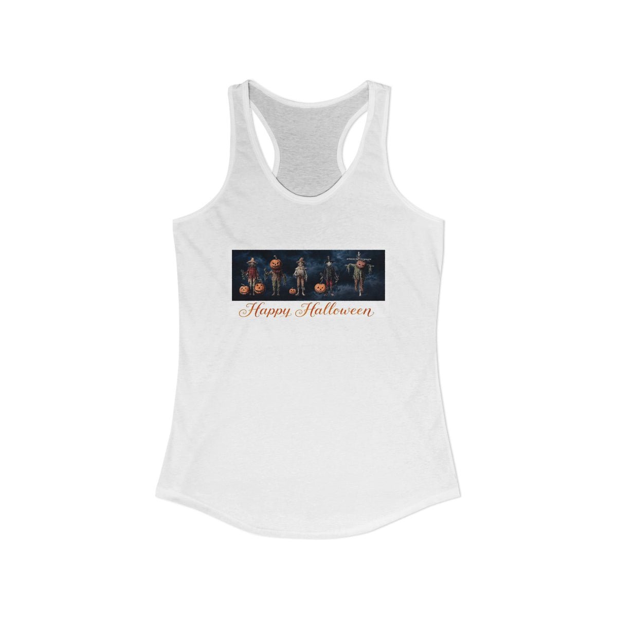 Harvest Scarecrows Cute and Spooky  Women's Ideal Racerback Tank