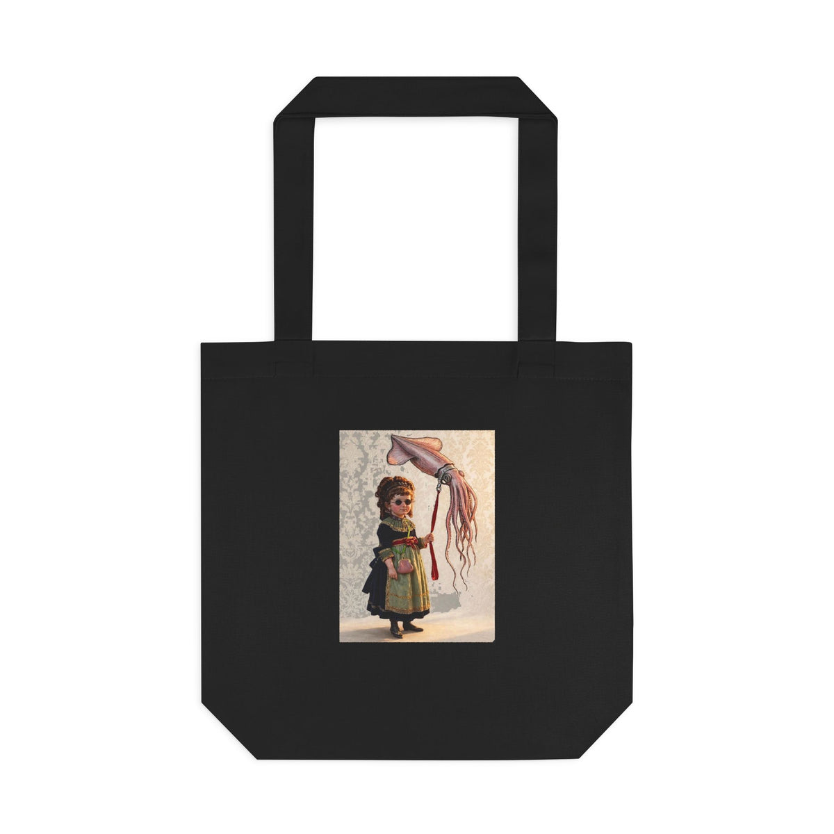 Miss Violet and her Pet Squid  Tote Bag | Whimsical Ocean Illustration