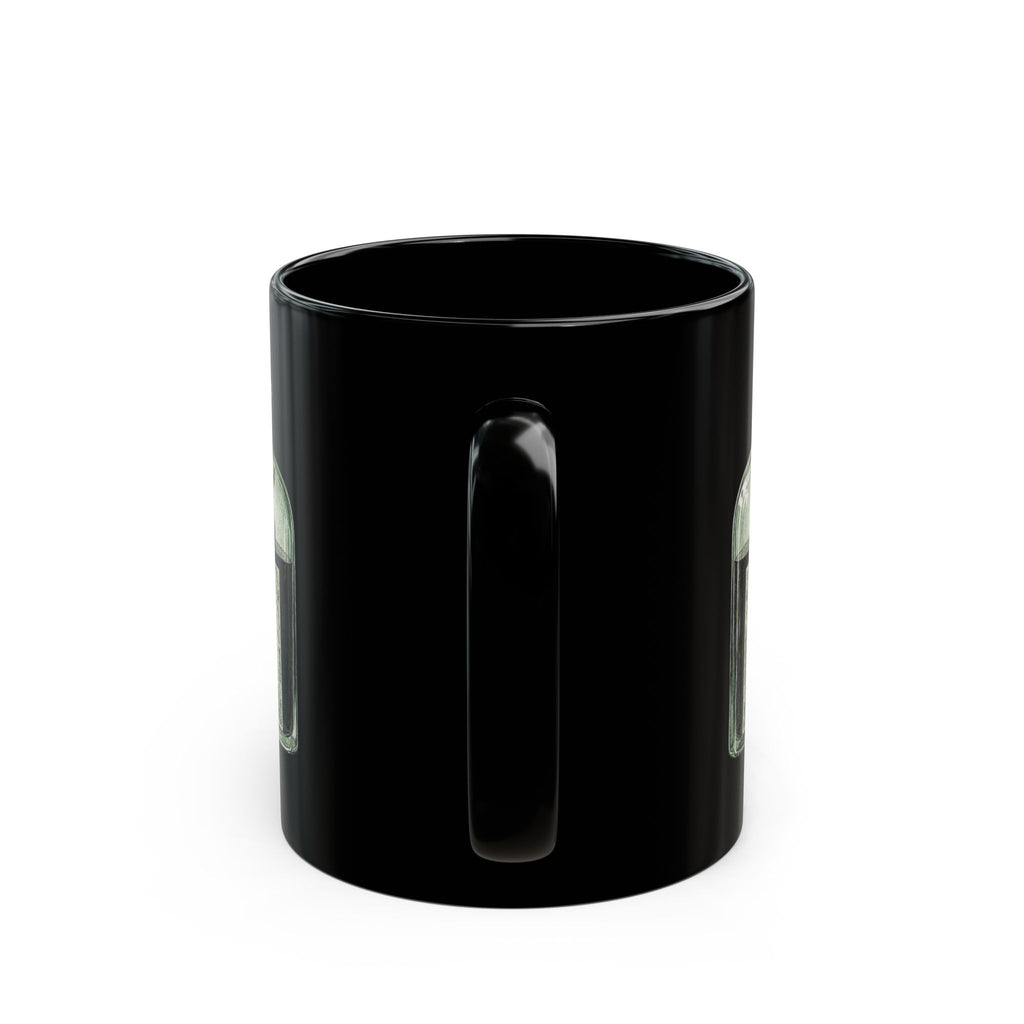 Musical Mouse IN Absinthe  Illustration Mug | Black Ceramic Coffee Cup