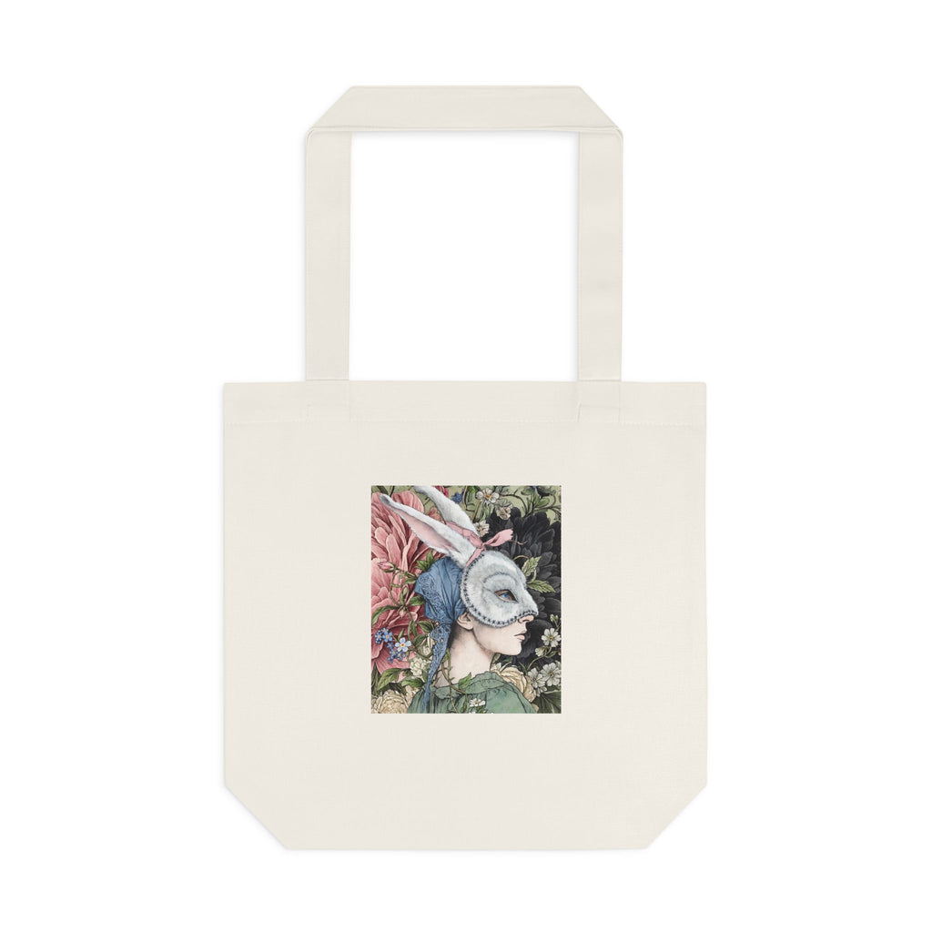 Victorian Masquerade Rabbit Mask Tote Bag — Vintage Victorian Hare Portrait Cotton Tote