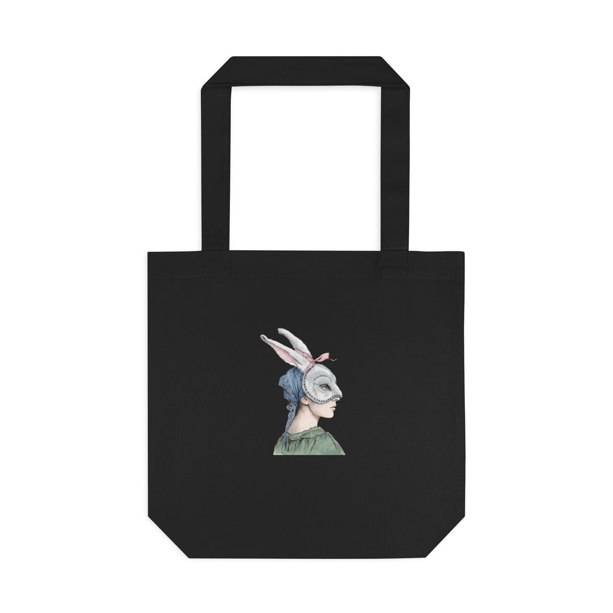 Victorian Masquerade Rabbit Mask Tote Bag — Vintage Victorian Hare Portrait Cotton Tote