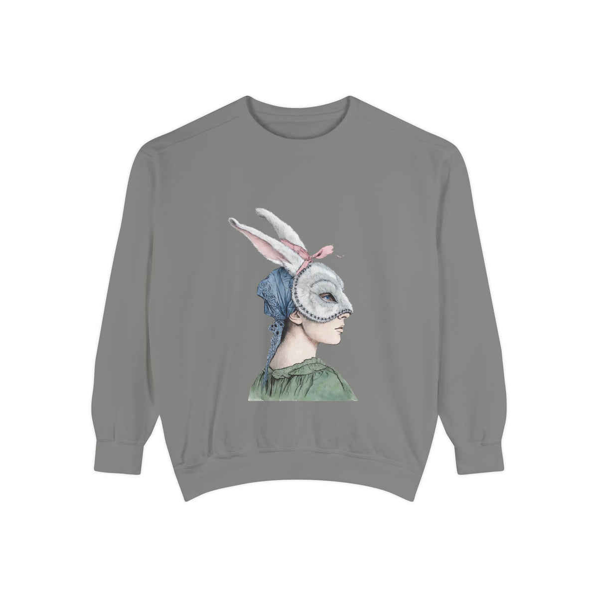 Masquerade Portrait Sweatshirt | Vintage Floral Back Print