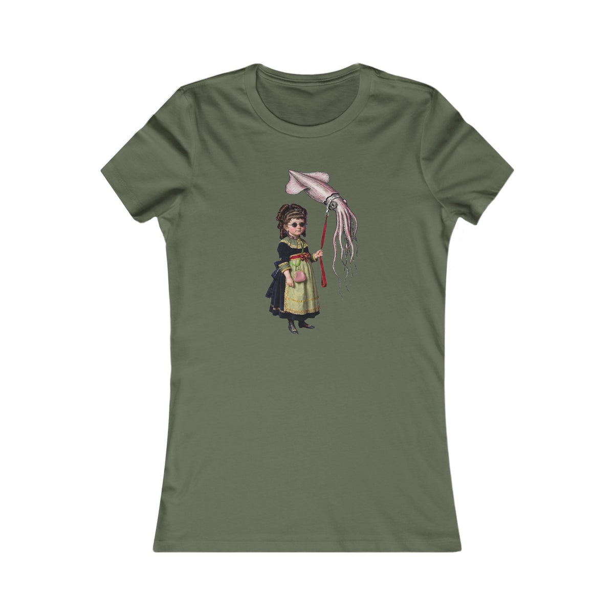 Miss Violet and Her Pet Squid Tee | Vintage Illustration, Cottagecore
