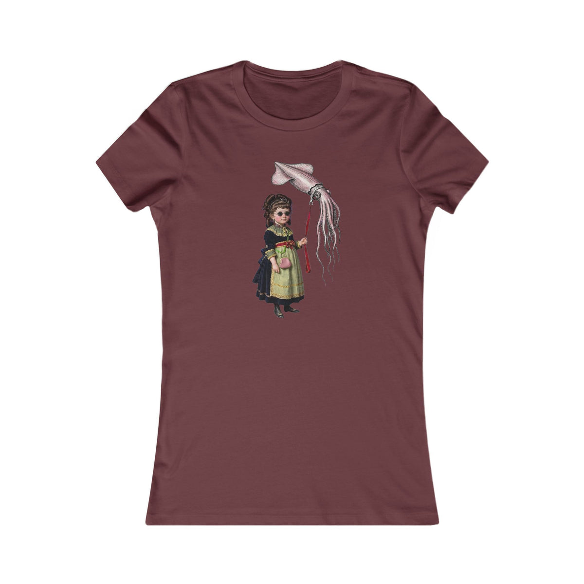 Miss Violet and Her Pet Squid Tee | Vintage Illustration, Cottagecore