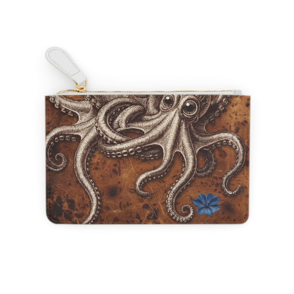 Octopus and Peony Mini Clutch Bag