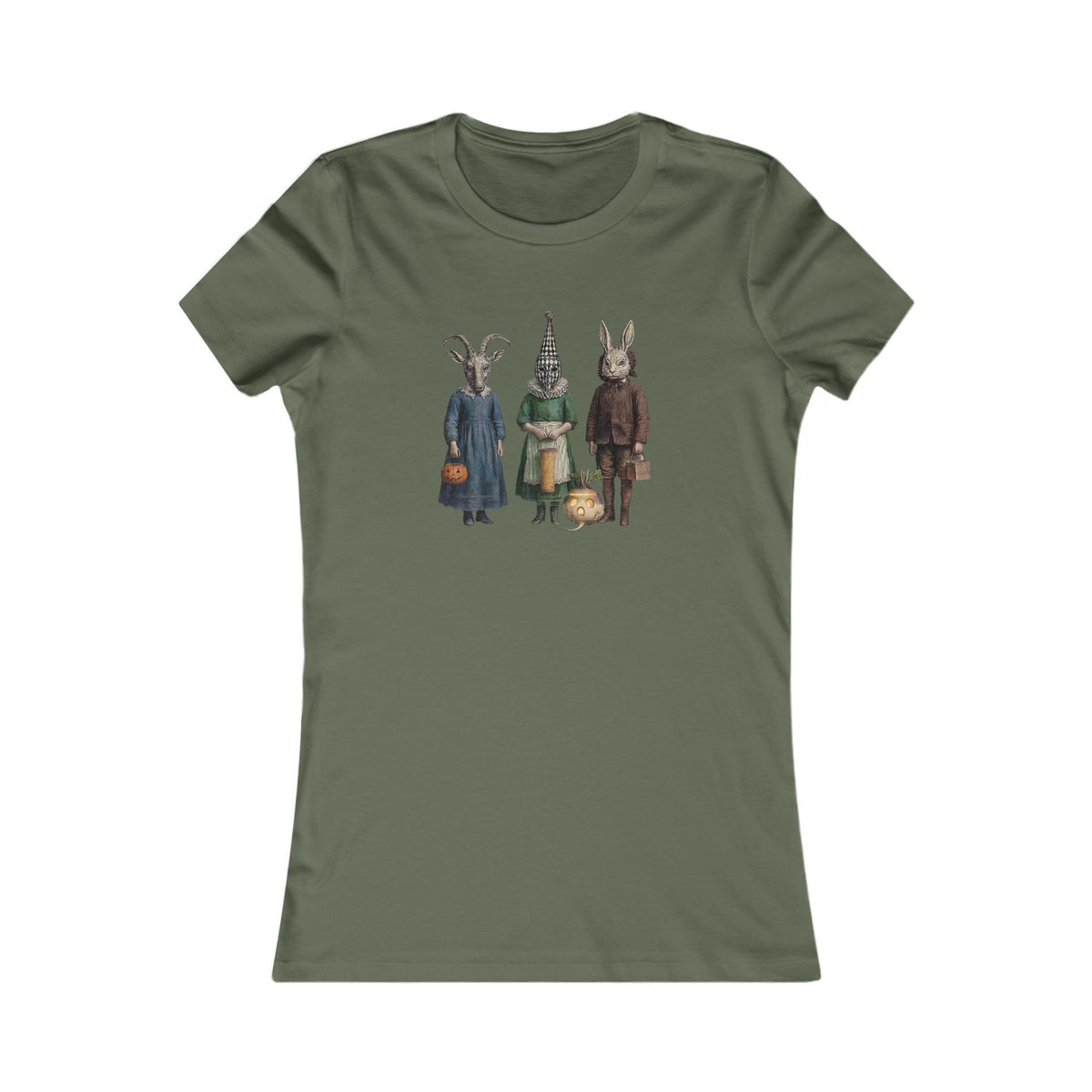 Victorian Halloween Masquerade  Scene T-Shirt | Victorian Trick or Treat Pumpkins