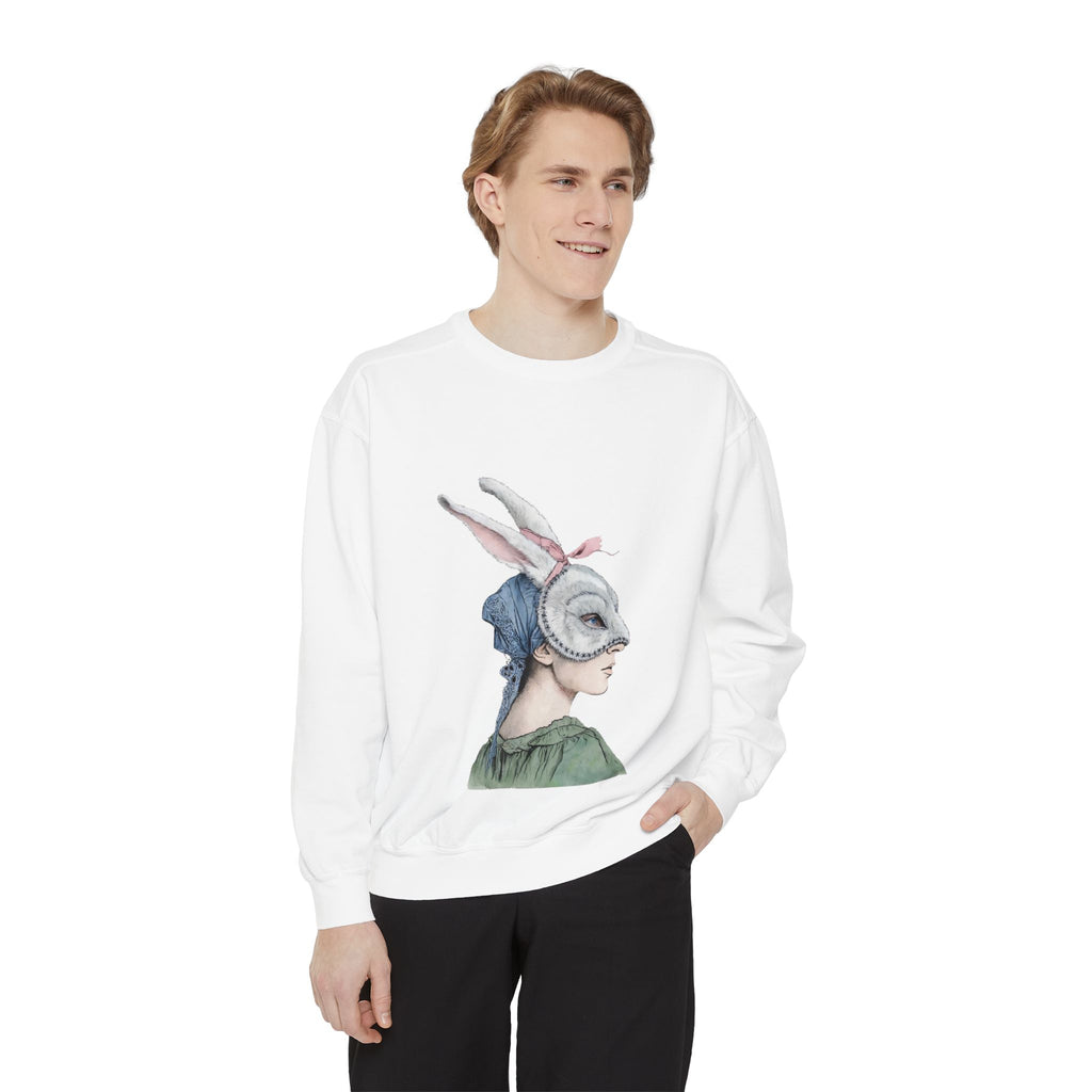 Masquerade Portrait Sweatshirt | Vintage Floral Back Print