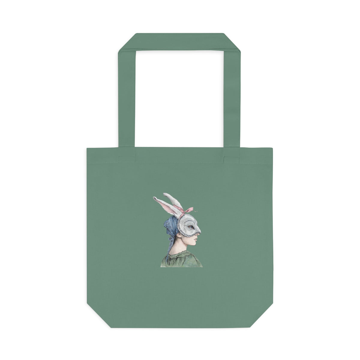 Victorian Masquerade Rabbit Mask Tote Bag — Vintage Victorian Hare Portrait Cotton Tote
