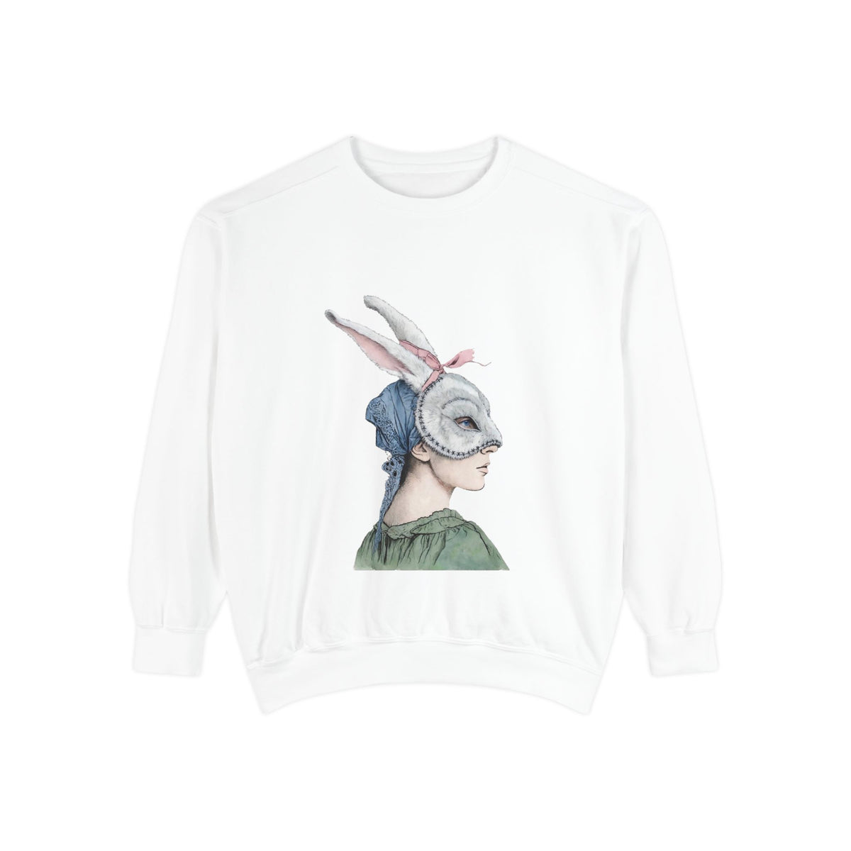 Masquerade Portrait Sweatshirt | Vintage Floral Back Print