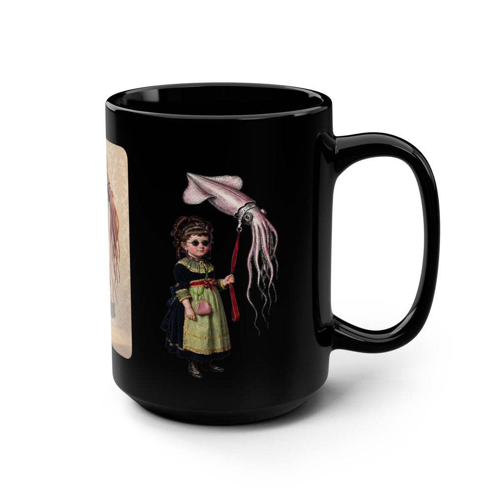Miss Violet and Her Pet Squid     Illustration Mug | Black 15oz