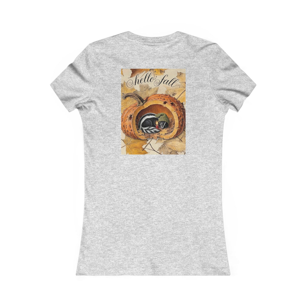 Hello Fall Cozy Skunk in Punkin Women's Ideal Comfort T