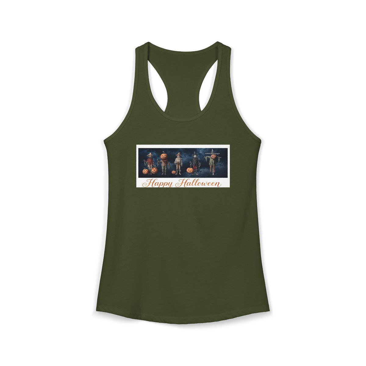 Harvest Scarecrows Cute and Spooky  Women's Ideal Racerback Tank
