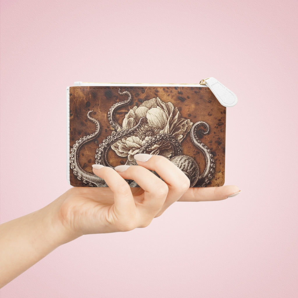 Octopus and Peony Mini Clutch Bag